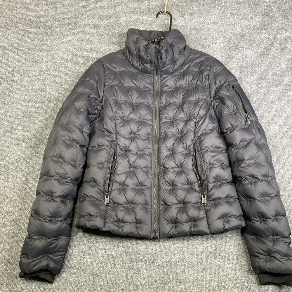 The North Face Womens Black Cross Quilted Down Puffer Jacket Small FA19 Zip Up